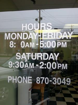 Store info and hours.