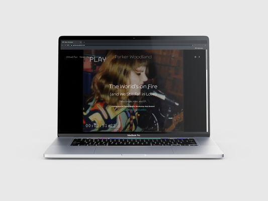 Website design for Parker Woodland, rock & roll band.