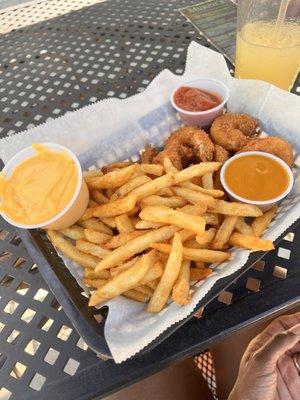 Fried shrimp and fries