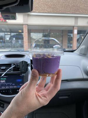 Ube cheesecake cup