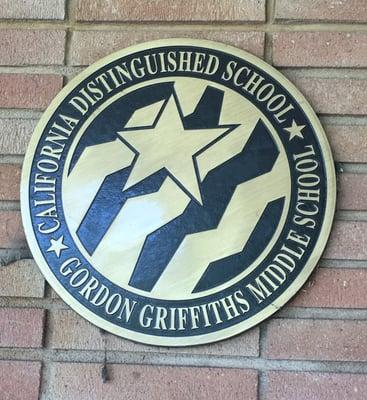 Griffiths Middle School is a California Distinguished School