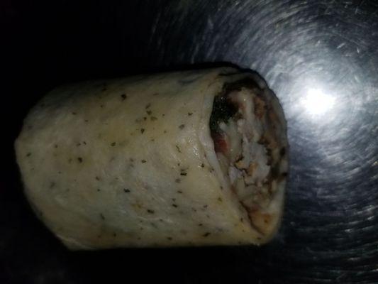 Nice wrap. Very meaty and tasty. Half and I was full. This. Is. Half.