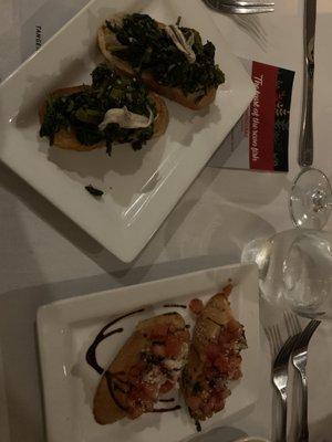 White Anchovies & Broccoli Rabe on Toasted Focaccia (Bruschetta veg option)