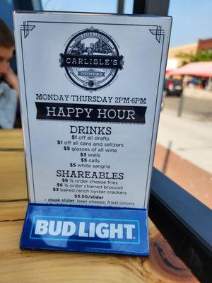 Happy hour menu!