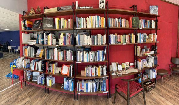 shelves and shelves of Lego Books