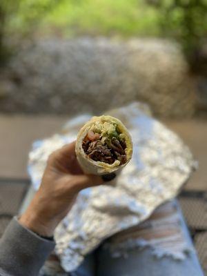 Brisket burrito. $7.99. Added in lettuce, pico, onion, avocado & egg. By far my favorite!