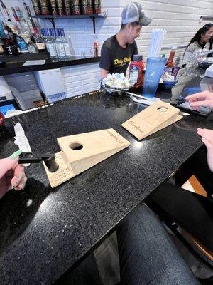 Tabletop cornhole!! 10/10