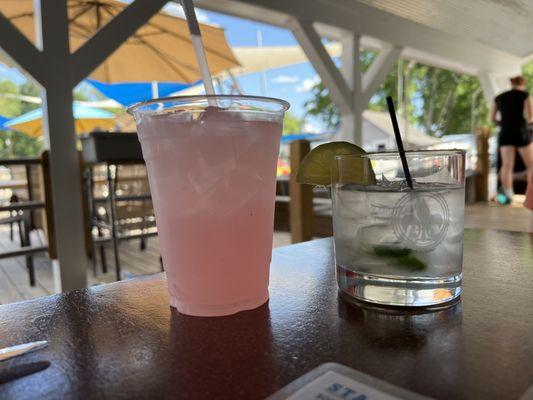 Huckleberry lemonade and cucumber Mojito