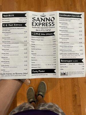 Sanno Express menu!!!!