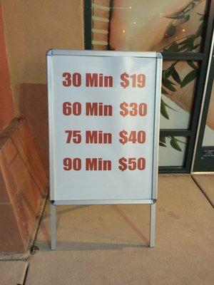 Foot massage price