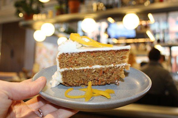 The Carrot Cake was dense and had a nice zing of ginger and carrot.