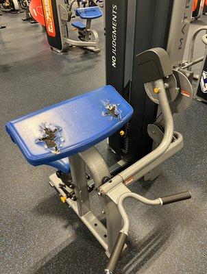 A few machines are like this, and this one has been like this for three or four months. This is unfortunate, because it's a great gym.