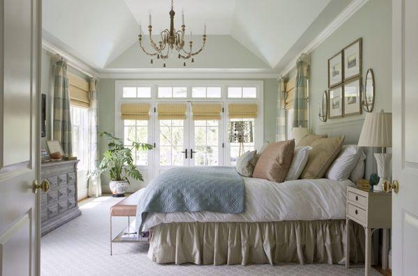 Do you like the muted colors in this bedroom or would you rather have something bolder? We think it looks soothing!