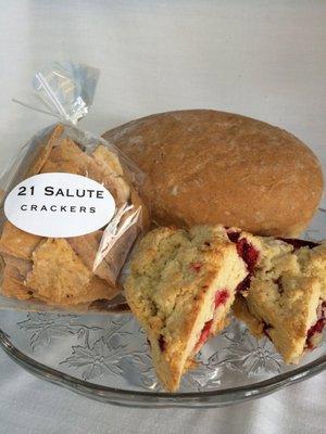 Fresh scones and breads daily - and those crackers!