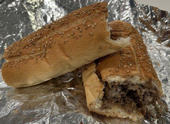 Cheesesteak - fresh/dry seeded roll, meat was dry, but overall not too bad. Needed to be juicier and have more cheese mixed/melted in.