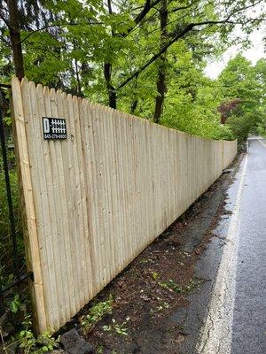 6' High Spruce Stockade Fence