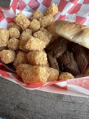 Brisket with tots