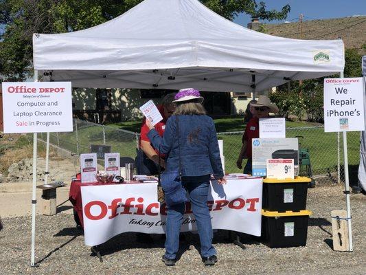 Saturday, June 1, 2019: Carson City Office Depot tent at Oodles of Noodles Festival in Old Town Dayton.