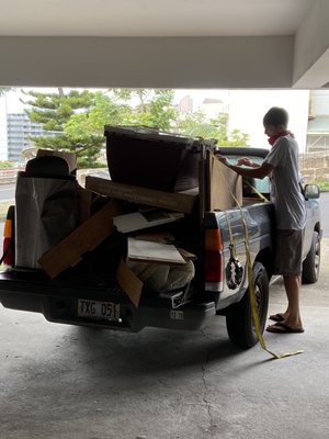 Nick securing a load for the dump