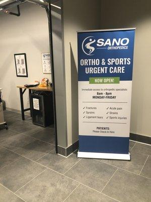 Ortho & Sports Urgent Care is open 8am-8pm