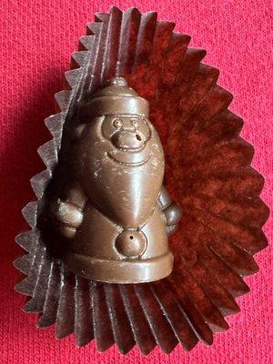 Tiny Chocolate Santa handmade Delicious chocolates for the Holidays @ John Kelly Chocolates in Hollywood Dec. 2022