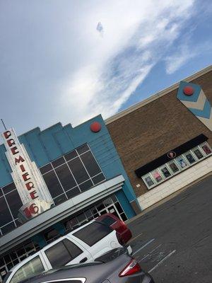 A tilted look at the front of the theater