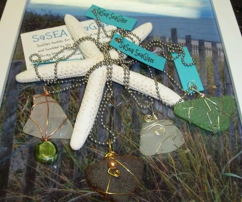 wonderful SaSea sea glass necklaces~made from sea glass from our Jersey Shore $18 each