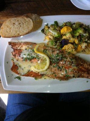 Rainbow trout w/ sage cream sauce.