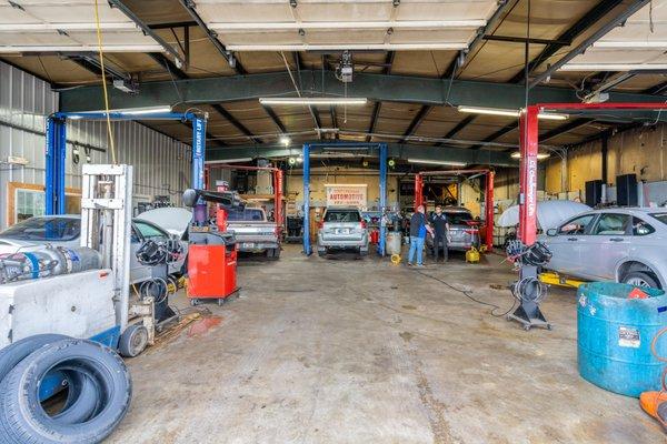 We service most makes and models. Come in for an oil change, suspension repair, and A/C repair.