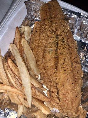 Cajun fried catfish filet