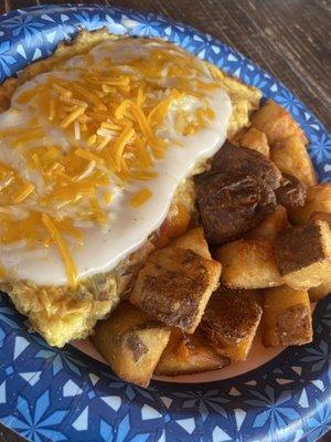 Farmer's omelette breakfast