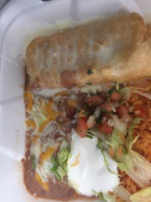 Chicken Chimichanga to go!! So good and so fast!!