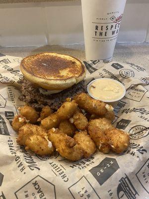 CHEEEESY BURGER FULL SIZE FRIED CHEESE CURDS