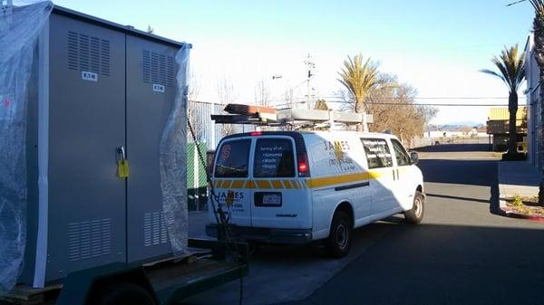 Towing new Main Switchboard for El Dorado Kitchen in Sonoma.