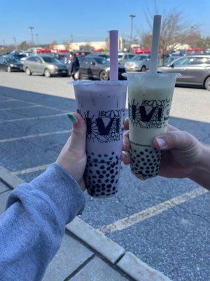 Taro & Honeydew bubble teas