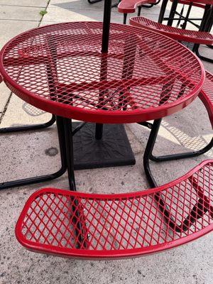 Outdoor seating.