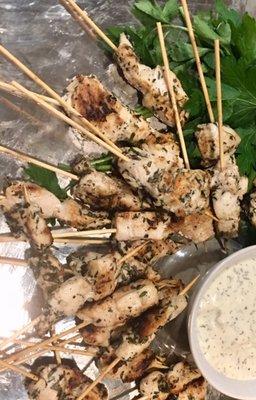 Chicken Satay with Souvlaki Sauce