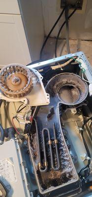 Because of dust and lint dryer blower fail. Call to shedual dryer service 7043455314