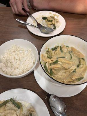 Green curry. Sorry it was so delicious we dug in before snapping the photos ‍