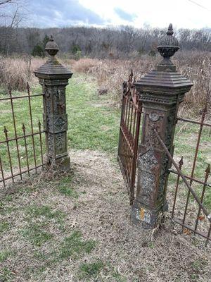 Family cemetary with view of trail.