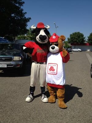 The Good Neighbear and Tipper the bull say Hi.