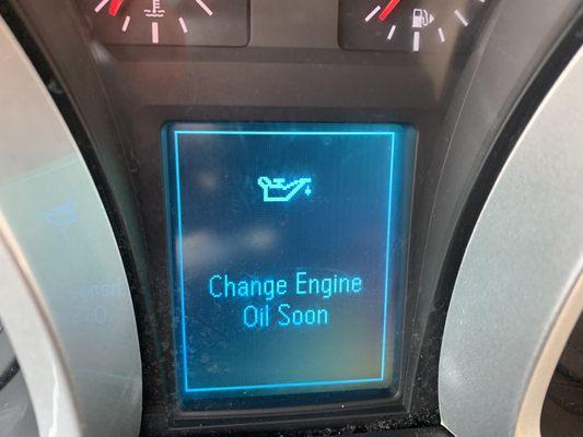 Seventeen miles into my trip, I received a "Change Engine Oil Soon" notification.