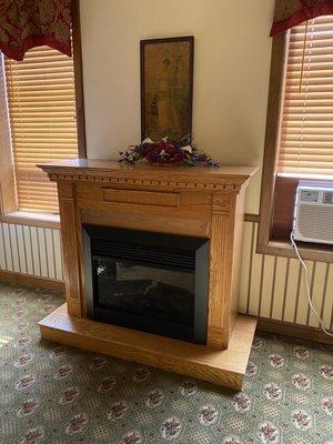 Fireplace in room