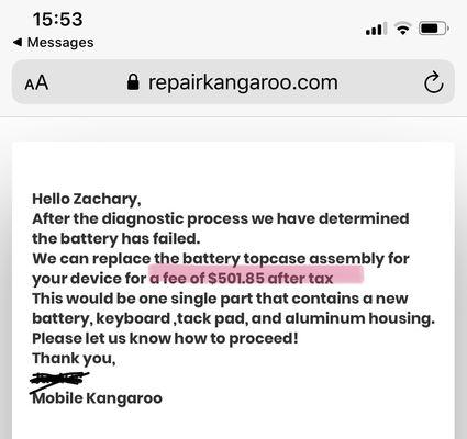 "Hi, we're Mobile Kangaroo, and we make sure you agree to pay a non refundable $65.00 before we give you an incredibly overpriced quote"