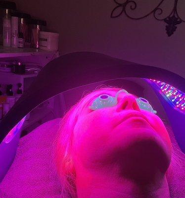 I offer LED light for Acne, Anti-Aging, Wrinkles & Pain (discounts on packages)