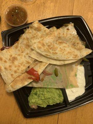 "Vegetarian" roasted vegetable quesadilla