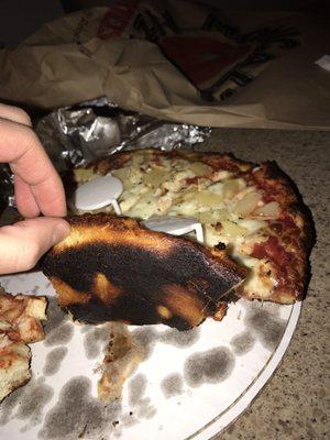 Burnt pizza