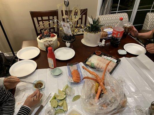 Seafood Feast for moms 70th Birthday Dinner. Combo 2 with a pound of shrimp & a pound of clams 12.04.20