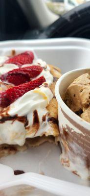 Strawberry Banana Crepe with Mocha Almond Fudge Ice Cream