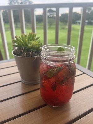 Specialty cocktail with berries